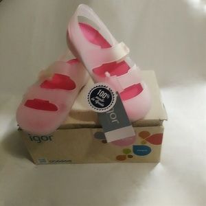 Igor Toddlers Bondi Fuschia & White Shoes